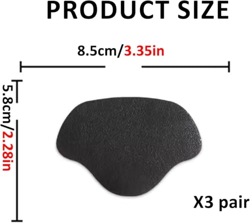 Juego de reparación de tacón para zapatos de cuero y deportivos 1 par negro 3