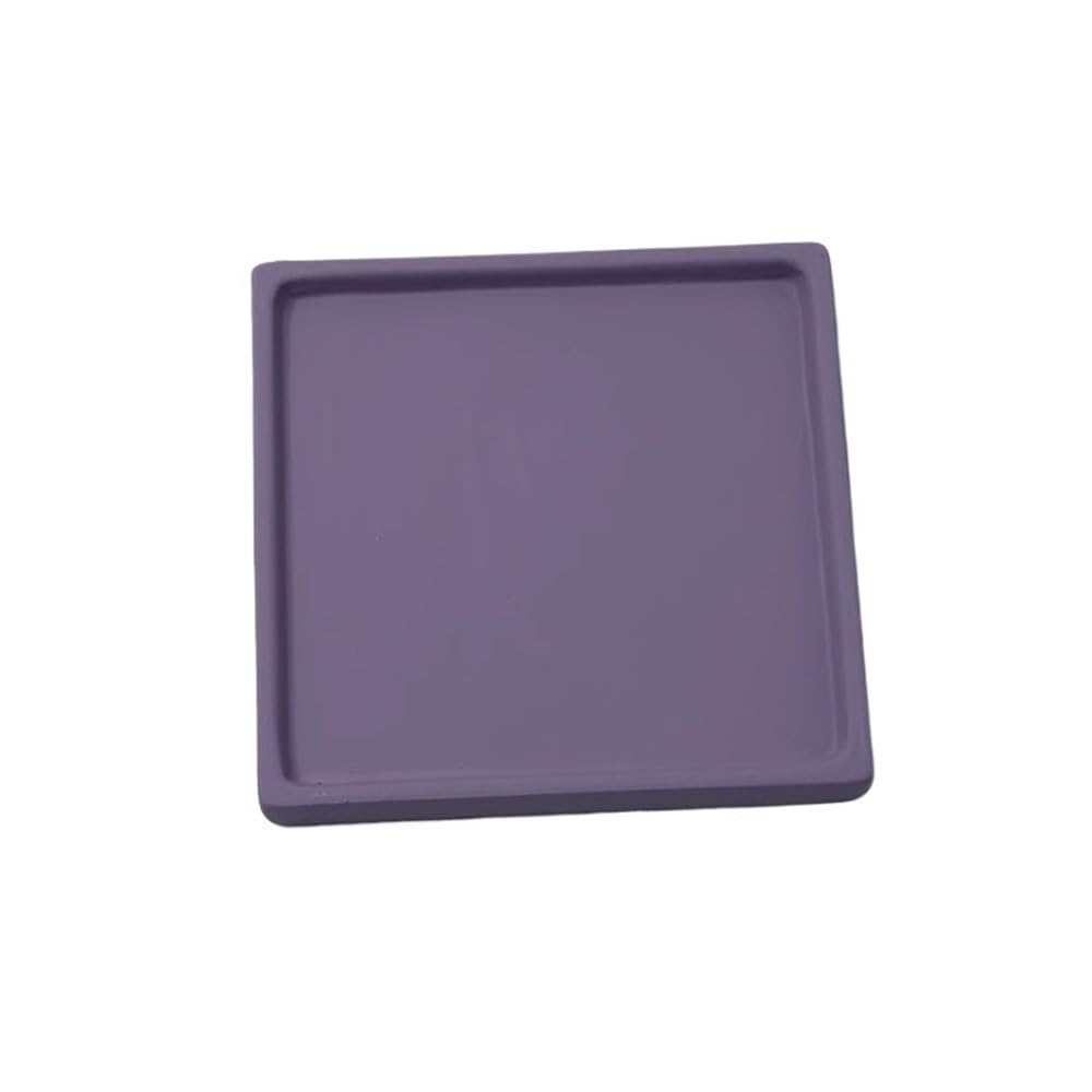 Prettiee plant dish saucer Desktop Square Planter Saucers, Home Gardening for Ceramic Plant Drip Trays (Purple L)
