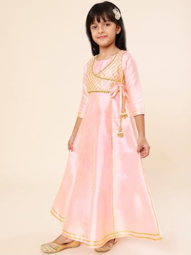 Image of A.T.U.N. (ALL THINGS UBER NICE) Girls Woven Design Gota Jacket Maxi Anarkali Gown