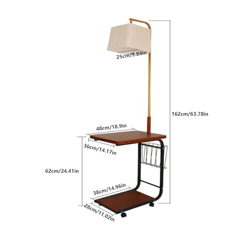 Lámpara de pie ahorra espacio con mesa y USB para salones pequeños 3