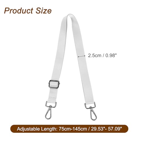Image of uxcell Wide Shoulder Strap, 2.5cm Adjustable Purse Strap Replacement Crossbody Strap for Shoulder Bag Handbag, Silver, Black Pull Core Buckle