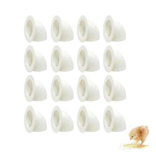 16 Pack Quail Feeder No Waste Feeder Port for DIY Bucket Pail Bin Container Coturnix (1in)