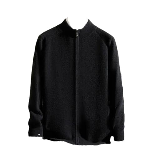 Men 100 Percent Cashmere Open Cardigan Men's Loose Thickened Zipper Casual Knitted Crew Neck Cardigan