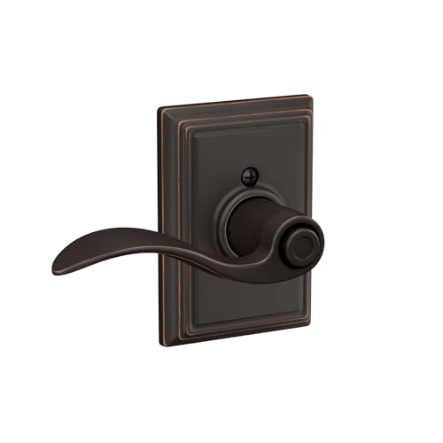 Image of Schlage F40 ACC 716 ADD Accent Door Lever with Addison Trim, Bed & Bath Privacy Lock, Aged Bronze