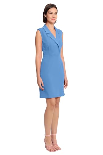 Donna Morgan Women's Lapel Collared Career Sheath Dress Office Workwear Desk to Dinner Event Reception Ceremony2