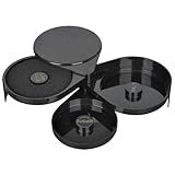 PHENOFICE Caja de Condimentos para Cócteles de Giratoria Almacenamiento Separado para Sal Azúcar y Jugo Contenedor de Abs Resistente para Borde de Vaso Diseño Etiquetado y Apilable para Bar