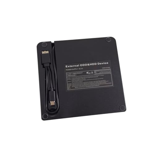 SMASOLO Unidad Óptica Externa y Grabadora De Discos Tipo c para Portátil y Escritorio, Ultradelgada y Ligera, Compatible USB, Uso Multimedia y Transferencia De Datos, Color Negro