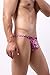 Maiclaice Men's Leopard Thong Durable Gstring Fashion Low Rise Soft Bikini Tiny Briefs Swim Underwear Red Medium