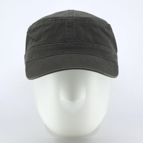 Image of The Vintage Year Heavy Stitching Washed Cotton Cadet Hat - Durable Military Baseball Cap for Men & Women, Outdoor Casual Wear