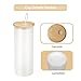 YOUKE OLA 10 Pack Sublimation Straight Glass Skinny Blanks Tumblers 20oz Frosted Glass Tumbler with Bamboo Lid and Glass Straw Tumbler Cups for Tumbler Heat Press
