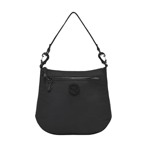 PUMA Womens Downbeat Matte Nylon Crossbody with Removable Strap & Padded Handle Black One Size