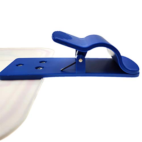 TaktZeit Office Basketball Hoop Clip for Trash Can Basketball Game Small Basketball Board Clip for Waste Basket in Restroom Bed Room Bathroom and Office (Blue Clip, 6.3" x 7.9")