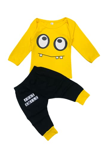 Piku Store Unisex Baby Hosiery T-Shirt And Printed Lower/Track Pant