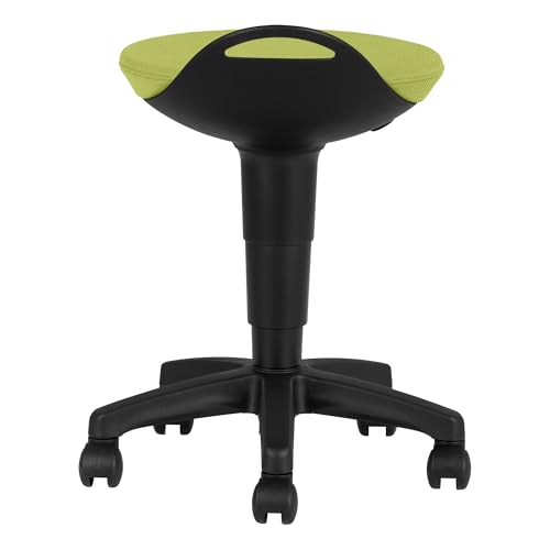 Image of Rolling Adjustable-Height Padded Stool - Fern Green