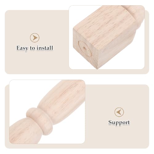 Husillo de madera sin acabado para barandilla romana de balcón y decoración de muebles bar 6