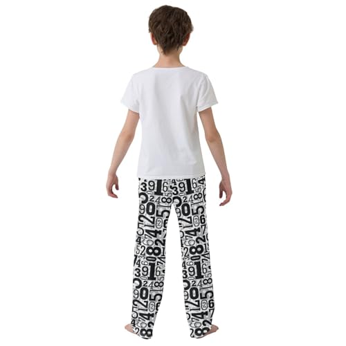 ZZXXB Digital Numbers Boys Long Pants Soft Trousers Elastic Waist Kids Lounge Bottoms with Pockets S-XL3