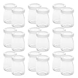 DECHOUS Tarros de Yogur de Vidrio con Tapa Hermética Resistentes al Calor 100 Ml Pack 20 Unidades Envases para Pudín y Postres Frascos Pequeños Reutilizables para Cocina y