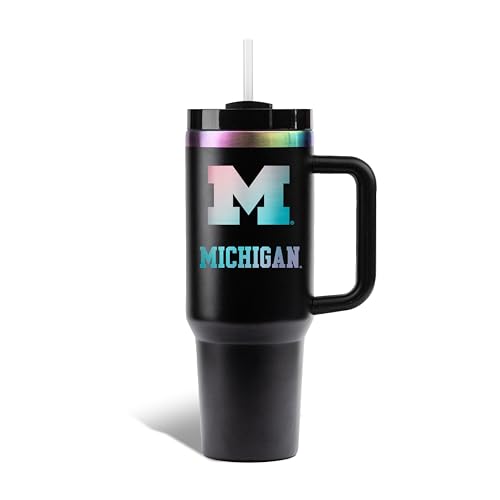 Image of The Memory Company | Licensed NCAA 40oz Iridescent Tumbler with Handle