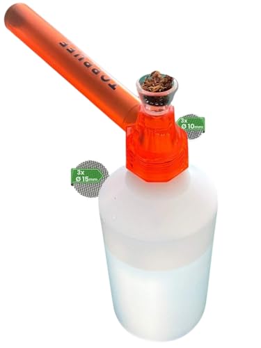 Mini bong EKNA de voyage - en acrylique avec chillum en verre borosilicate - petit ensemble...