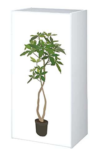 ミニカーテン カラーボックス 棚 ラック 観葉植物 ボタニカル フェイクグリーン プランター 目隠し 布 白 カバー 縦置き カーテン タペストリー アレンジ リメイク 装飾 ナチュラル (デザイン3)