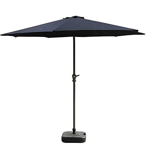 Parasol de jardin 2.7m noir inclinable avec manivelle pour deck
