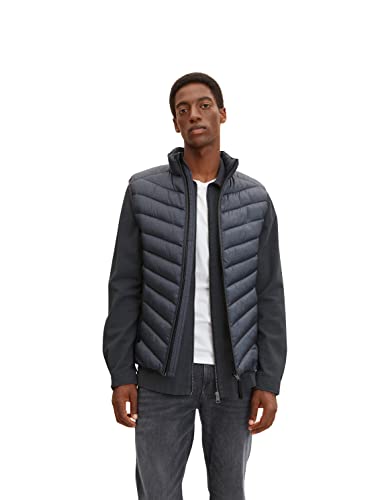 TOM TAILOR Herren Lightweight Stepptweste 1031473, 24267 - Grey Twill Structure, M – Ansicht 4