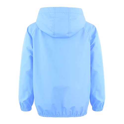 MODAFANS Girls Boys Rain Jacket Lightweight Waterproof Packable Hooded Half zip RainCoats Windbreaker for Outdoor 4-13Year3