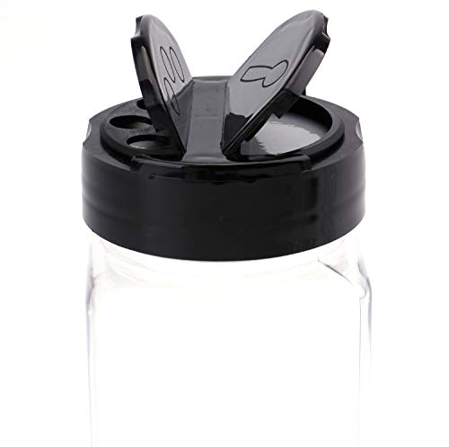 image for Bekith 16 Pack 9 Oz Plastic Spice Jars Bottles Containers with Black C