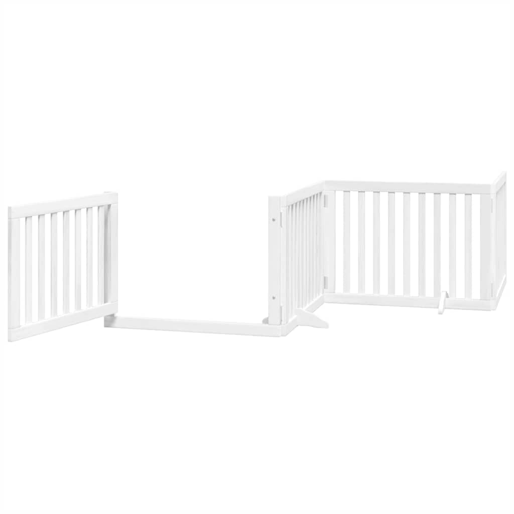 Puerta plegable para perros de 15 piezas con puerta de madera de álamo, rejilla para perros con puerta con cerradura, puerta para perros sin taladrar, para seguridad de mascotas