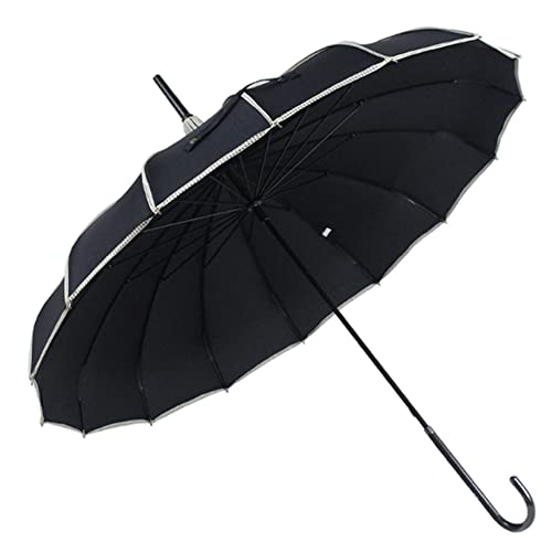 Paraguas pagoda vintage a prueba de viento: el parasol de lluvia ideal con elegante mango de cuero