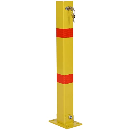 Parking Bollard Safety Bollard Pole Barrier with Lock, 27.6