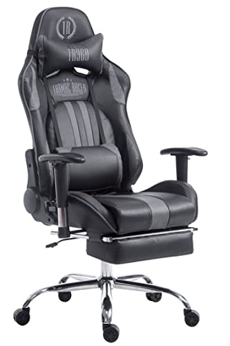 TPFLiving Silla de oficina Racing Limitless con reposapiés con respaldo cómodo, silla de escritorio, silla giratoria, silla de carreras, silla de juegos, silla ejecutiva XXL, silla de conferencias,