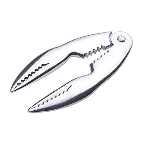 Crab and lobster tongs, lobster cracker, lobster crusher, food-safe special coating, retro design, for restaurant, hotel, home, 13.5 x 5 cm, silver tokaneite