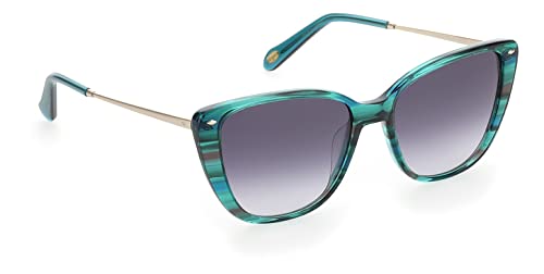 Fossil Women's Female Sunglasses Style FOS 2101/G/S Cat Eye, Green/Gray Shaded, 54mm, 17mm2