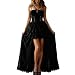 Generisch Vampir Kostüm Damen, Hexenkostüm Lang Gothic Kleid Halloween Kostüm Damen Cosplay Hexen Outfit Renaissance Korsett Kleid Mittelalter Kleidung Schwarz Maxikleid