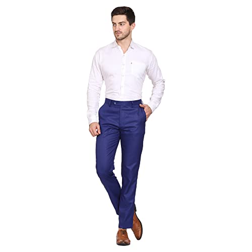 Image of MALENO Men's Diamond Textured Regular Fit Trouser | Soft and Breathable Fabric | Trousers for Office, Party