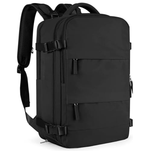 Mochila Viagem Bordo 10kg Executiva Expansível Avião USB (Preta)