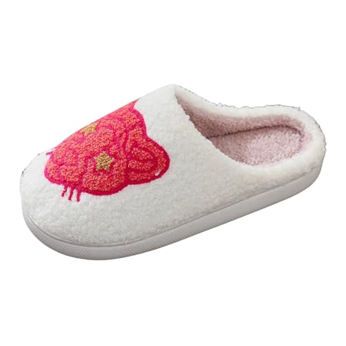 Halloween Slippers for Women Men Fall Ghost Pumpkin Slippers Cute Soft Plush Fuzzy House Slipper Outdoor Indoor Cute Shoes for Family Winter Wear Warm and Comfy Shoes