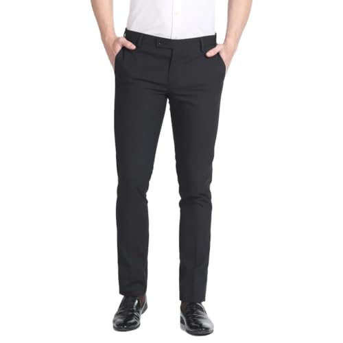 Image of Arrow Men's Structured Tailored Fit Polyester Formal Trouser Beige