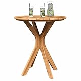 vidaXL Table d'appoint Marron 70 x 70 x 75 cm Bois de Teck Massif, Table d'extérieur Moderne, en Teck, résistante aux intempéries, déco de Jardin Minimaliste, Ronde pour terrasse