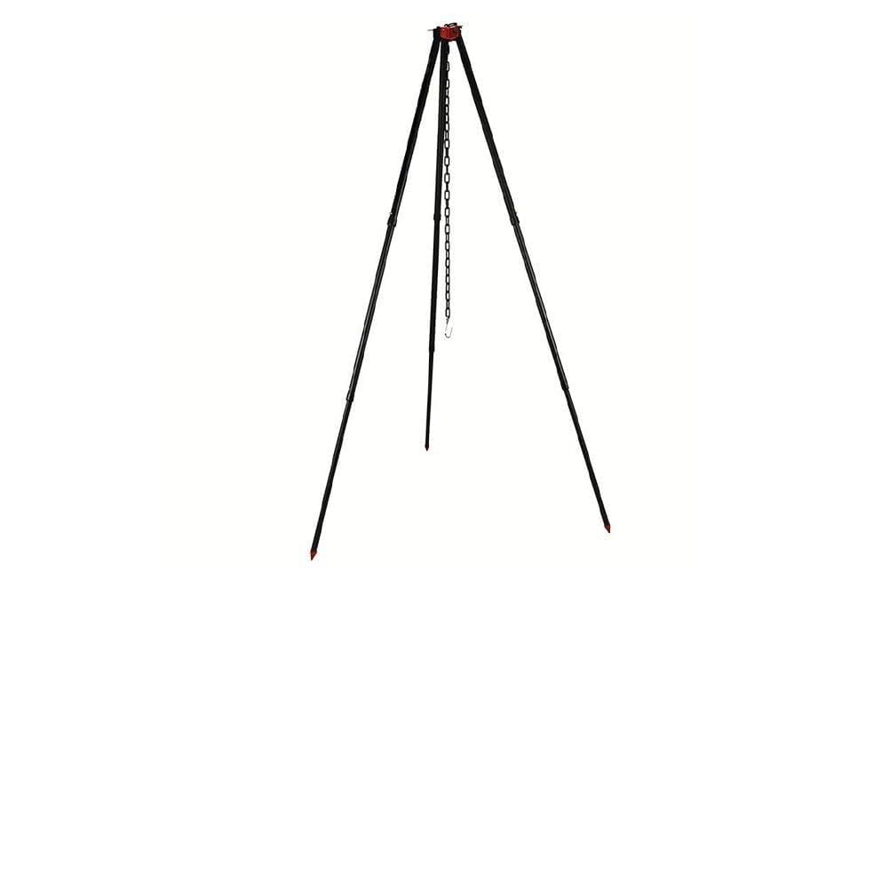 BildeeMait Camping Tripod Pot Hanger, Adjustable Aluminum Alloy Cooking Stand with Campfire Grill, Picnic Light Holder, Foldable Outdoor Gear Black