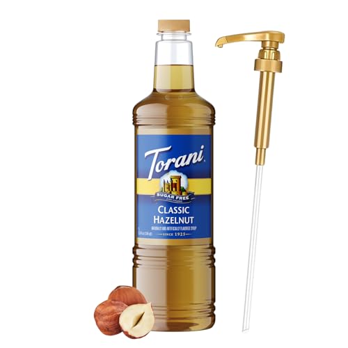 Image of Torani Sugar Free Classic Hazelnut Syrup 1L Bottle - Keto, Zero Sugar