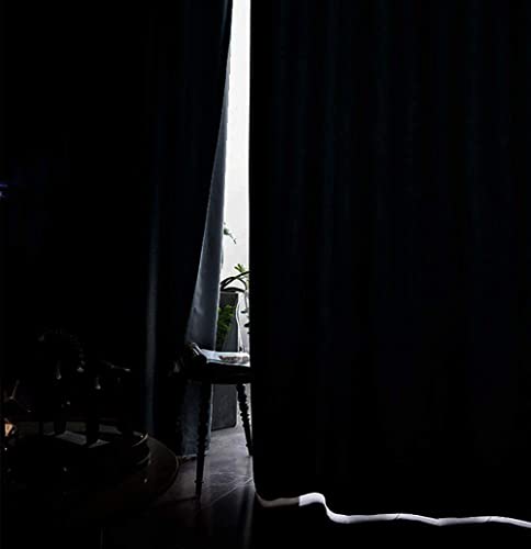 Hofamplly Blackout Window Curtains 102 Inches Long, Black Rod Pocket Room Darkening Curtains, Polyester Noise Reduction Curtains & Drapes For Bedroom, Living Room,2 Panels 52" W X 102" L #TOP6