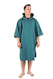 Lifeventure Compact Changing Robe | Lightweight, Stretchy Microfibre Poncho with Hood for Surfing, Swimming, Camping, Teal