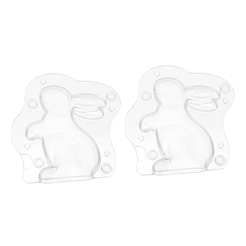 Mobestech 2 Piezas Molde para Chocolate DIY con Forma de Conejo de Pascua Molde Resistente al Calor para Repostería y Dulces Antiadherente y Fácil Desmoldar para Cocina y Manualidades