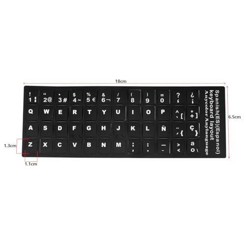 6 piezas pegatinas de teclado español mate 18x6.5 cm miniatura 4