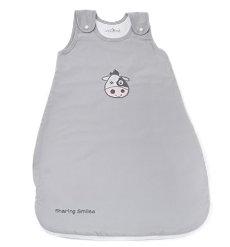 Zomer Baby Slaapzak Gemaakt van 100% Organisch Katoen door Minky Mooh - Romper Tas met Zijrits & Verstelbare Armgaten I Ball Slaapzak voor Meisjes & Jongens 70 & 90 cm, 1 sleeptouw Grijs 90 Grijs