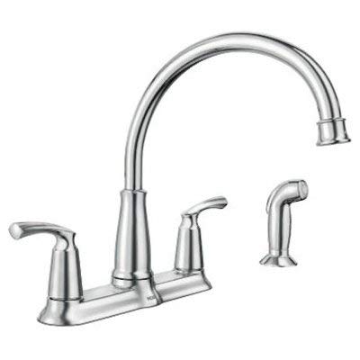 Image of Moen 87403 Bexley High Arc Kitchen Faucet with Side Spray