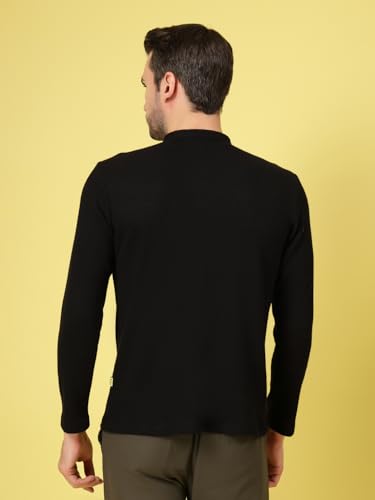 Image of Rigo Printed Casual T-Shirts for Men | Waffle Knit Solid T-Shirt for Men | Full Sleeves T-Shirts for Men