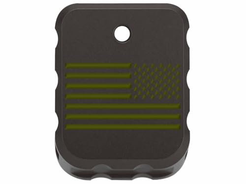 NDZ Performance Brass Magazine Base Plate for Canik TP9 – Armor Black Cerakote Finish – Laser Engraved – Fits TP9SF, TP9SFX, TP9 Elite SC – ODG Fill – US Battle Flag